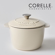 CORELLE Scarlet Cast Iron Nonstick Stew Pot (1.75L) Red/Ivory