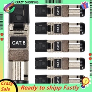 RJ45 Connectors Tool Free Cat8, Cat8 Field Termination Plug Shielded Modular Plugs for 2000MHz 2GHz 