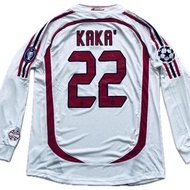 KAKA AC Milan Champions League 2007 Final Long Sleeve White Retro Soccer Jersey Man Quick Dry