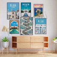 Algeria poster, minimalist Algiers poster, Algiers Kas landscape, Algeria wall art, travel print cit
