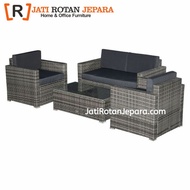 Kursi sofa tamu rotan sintetis set meja, Kursi set tamu Rotan sintetis