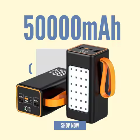 100W Super Fast Charging Power Bank Large Capacity 50000mAh Portable Charger