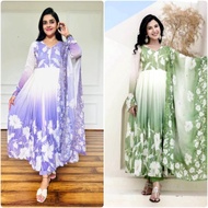 N033 Anarkali 3pcs Set - Size M, L, XL, 2XL - Gown+Bottom+Dupatta