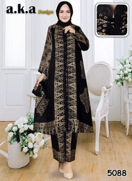 Vatella_Store // Stelan Rok Batik Viscose Semi Sutra Kancing Depan Pakaian Modern Pesta Kondangan Baju Setelan Busui Casual Premium Wanita Fashion Kekinian