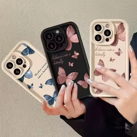 Retro Butterfly Case For OPPO A18 A38 A58 A78 A98 A17 A16 A16K A16E A53 A74 A95 A54 A55 4G A72 A73 5
