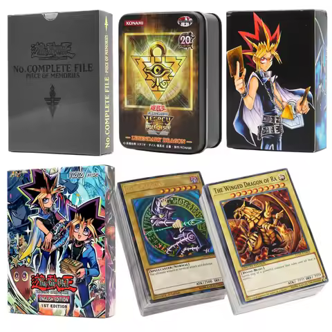 66-148PCS Yugioh Cards with Tin Box Yu Gi Oh Card English Holographic Golden Letter Duel Links Game 