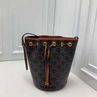 Celine凱旋門老花束口抽繩水桶包