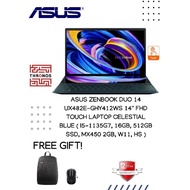 Asus ZenBook Duo 14 UX482E-GHY412WS 14'' FHD Touch Laptop Celestial Blue