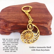 Fengshui Golden Ammonite Snail Shell Amulet