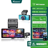 4K wifi Dash Cam 1080P Dual lens 3.16 Inch IPS Screen Car Camera Reverse image Loop Recording Parkin