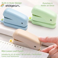 ELDGEAN Hole Puncher, Mini Loose-Leaf 6-Hole Puncher,  Labor-Saving Handheld Hole Punch Machine A5/B
