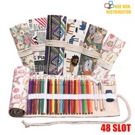 Artist Multipurpose Roll Up Canvas Color Colour 2B Pencil Cosmetic Makeup Painting Brush Wrap Case P