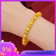 Rantai Tangan Emas Bangkok Original Cop 916 Malaysia Gift Set Women Birthday Bracelet Wedding Gelang Tangan Perempuan