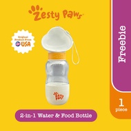 Zesty Paws Pet Travel Water Bottle with Food Container