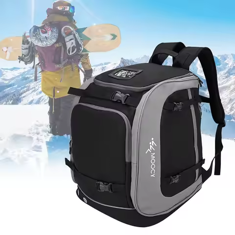 65L Ski Boot Backpack Large Capacity Oxford Cloth Helmet Clothing Rucksack Boots Helmet Clothing Sto