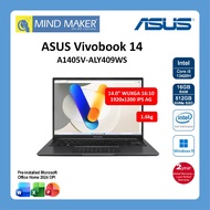 Asus Vivobook A1405V ALY409WS (Black) ALY410WS (Silver) i5-13420H / Win11 / Office / 16GB RAM / 512G