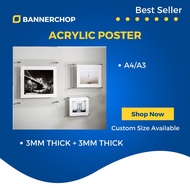 A4 A3 A2 Wall Mounted Acrylic Frame / Poster Advertisement Certificate Frame