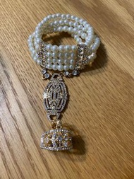 大亨小傳飾品 珍珠手環+戒指、香檳色羽毛頭飾