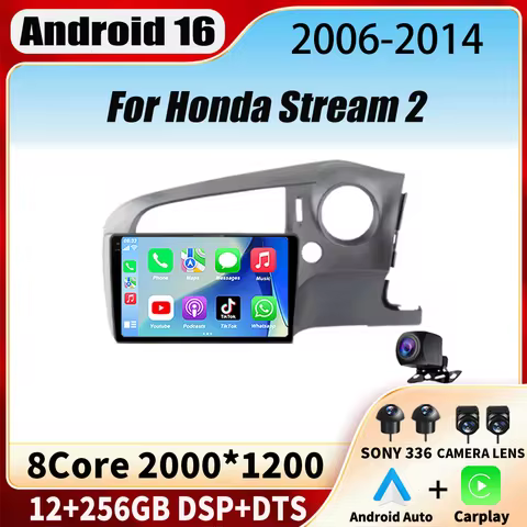 Android 16 For Honda Stream 2 2006 - 2014 Right hand drive Car Radio Multimedia Video Player Navigat