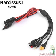 NARCISSUS  Panel Extension Cable, 4 in 1 30A  Wire, Connector MC4 to DC5521 7909 XT60 Female Connect