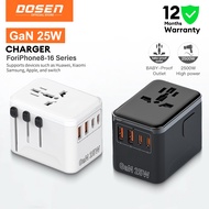 DOSEN Universal Adapter Travel International 25W USB C Adapter Fast Charger QC 3.0 Charger Type C Pl
