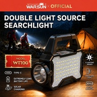 Warsun WT100 Outdoor Rechargeable LED Portable Searchlight Solar Emergency Light Flashlight