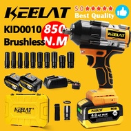 KEELAT KID0010 850N.M Cordless Impact Wrench Heavy Duty 1/2" Impact Gun Power Tools