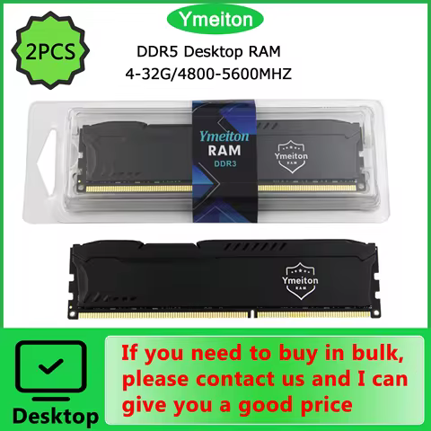 Ymeiton 2 pcs DDR5 memoriam desktop memory stick D5 4 /8G 16G 3 4800/5200/5600Mhz universal memory c