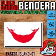 Flock iron-on iron-on Badge Patch EMBROIDERED FLAG - EASTER ISLAND ISLAND ISLAND ISLAND ISLAND [01]