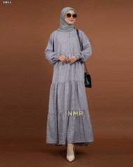 NMR Midi Dress Katun Bordir Bolong Vol 3245