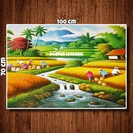 WALL DECORATION POSTER WITH THE PICTURE OF RICE HARVEST CODE29 SIZE XTRA JUMBO 100X50CM 100X70CM 150