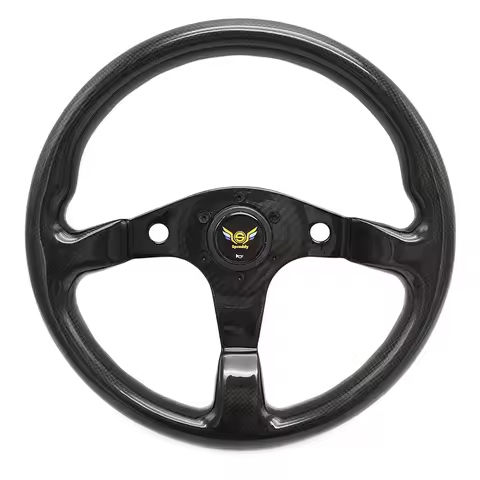 Spceddy Full Carbon Fiber Steering Wheel 14inch 350mm Flat Dish Universal Racing/Car Sport Steering 