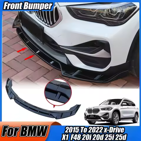 For BMW F48 X1 20i 20d 25i 25d x-Drive 2015 To 2022 Car Front Bumper Lip Spoiler Splitter Diffuser S