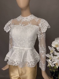 เสื้อลูกไม้สวย เสื้อออกงาน Carisa เสื้อลูกไม้ผญ ใส่ออกงานสำคัญๆ เกรดพรีเมี่ยม มีโครงชุดให้ภายในเสื้อ