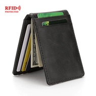 [48H Shipping] Men's Wallet PU Card Holder RFID Anti-fraud USD wallet with fashionable crazy horse p