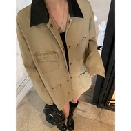 GV Big Brother Heavyweight Workwear Style Color Block หนัง ปกเสื้อ เดนิม เสื้อแจ็คเก็ต แขนยาว สตรีทแ