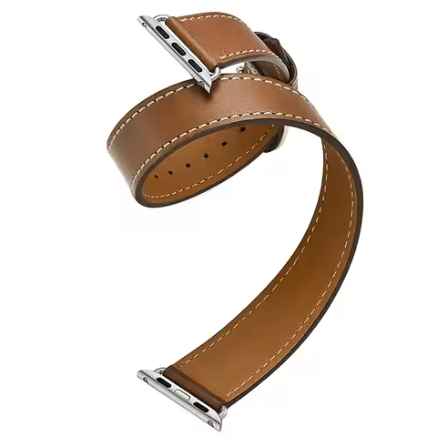 Double Tour Strap for Apple watch band 45mm 41mm 44mm 40mm 49mm 42mm 38mm Leather bracelet iWatch se