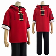 HOLOUN Gokurakugai Manga Anime Alma Cosplay Costume Red Hoodie Black Pants Casual Daily Wearing