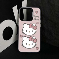 Pink【Holle Kitty】Casing iPhone 16 Pro Max Plating Soft PC Phone Case For iPhone 11 12 13 14 15 Pro M