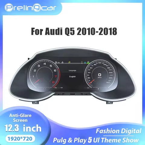 Prelingcar Store Lcd Digital Cluster Dashboard For Audi Q5 2010-2018 Years Panel Speedometer Virtual