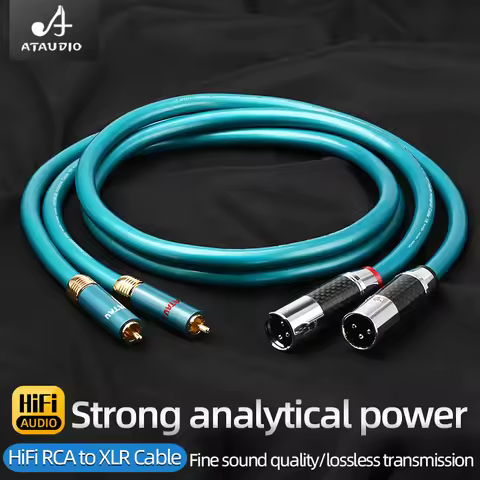 ATAUDIO RCA to XLR Audio Cable HiFi 8N OCC 2RCA Male to 2XLR Male（Female) High-performance Stereo Sh