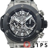 宇舶Big Bang Unico鈦陶瓷44毫米421.NM.1170.RX鈦/陶瓷/橡膠男士鏤空腕錶，成色極佳，附原廠盒和保固卡[二手]