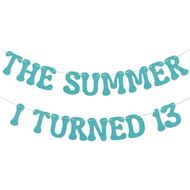 The Summer I Turned 13 Banner - Bruh Teen Boy 13th Birthday Decor, Cheers to 13 Years, Summer Beach 