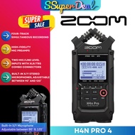 Zoom H4n Pro 4-Track Portable Recorder, All Black, Stereo Microphones, 2 XLR/ ¼“ Combo Inputs, Battery Powered