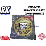 Y15 FZ SPROCKET RK 428 42T SPOKET Y15 GOLD LIMITED FZ SPOCKET DESIGN RK LIMITED