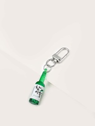 1 Pieza Bolsa De Joyería Creativa Coreana Con Forma De Botella De Licor Transparente, Colgante De Bolsa De Plástico Para Hombres Y Mujeres, Se Puede Combinar Con Llaveros De Bolsos Portátiles
