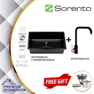 (PACKAGE) SORENTO Undermount Handmade 304 S/Steel Nano Kitchen Sink Single Bowl with Faucet SRTKS609