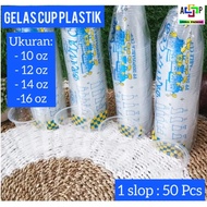 (50pc/Slop) Plastic Cups Size: 10oz, 12oz, 14oz, 16oz (Without Lid) Plastic Drinking Cups Plastic Cu