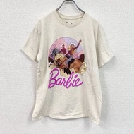 古著芭比娃娃印花短袖T卹，象牙色，L碼