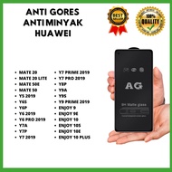 Tempered Glass Anti Oil-Matte HONOR MATE 20-MATE 20 LITE-MATE 50E-MATE 50-Y5 2019-Y6S-Y6P-Y6 2019-Y6